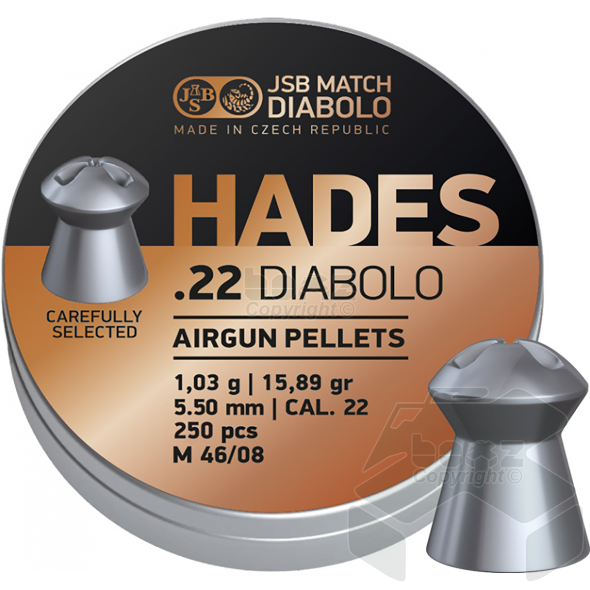 JSB Hades Diabolo Hollow Point Pellets Tin of 500 - 5.50mm .22 Cal