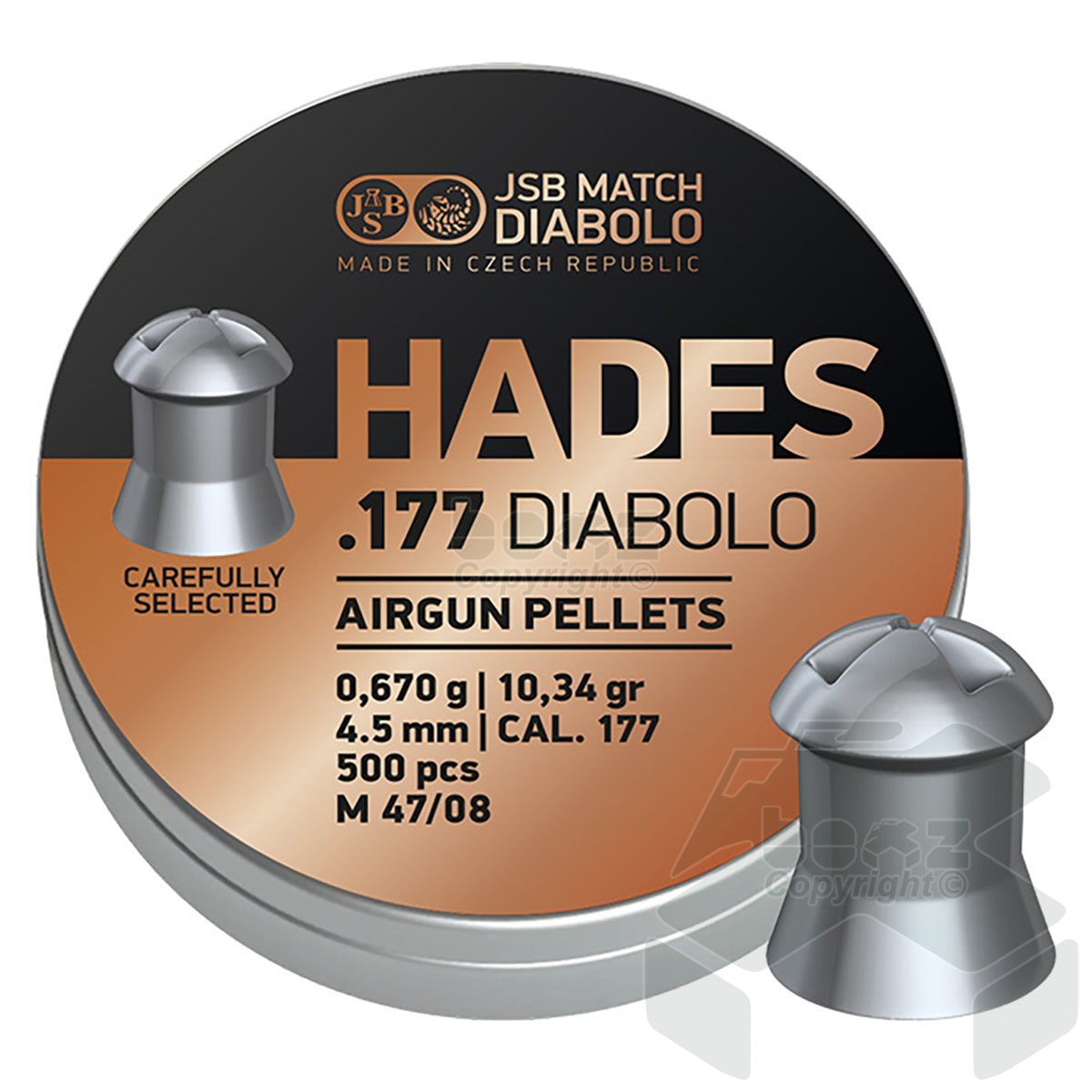 JSB Hades Diabolo Hollow Point Pellets Tin of 500 - 4.50mm .177 Cal