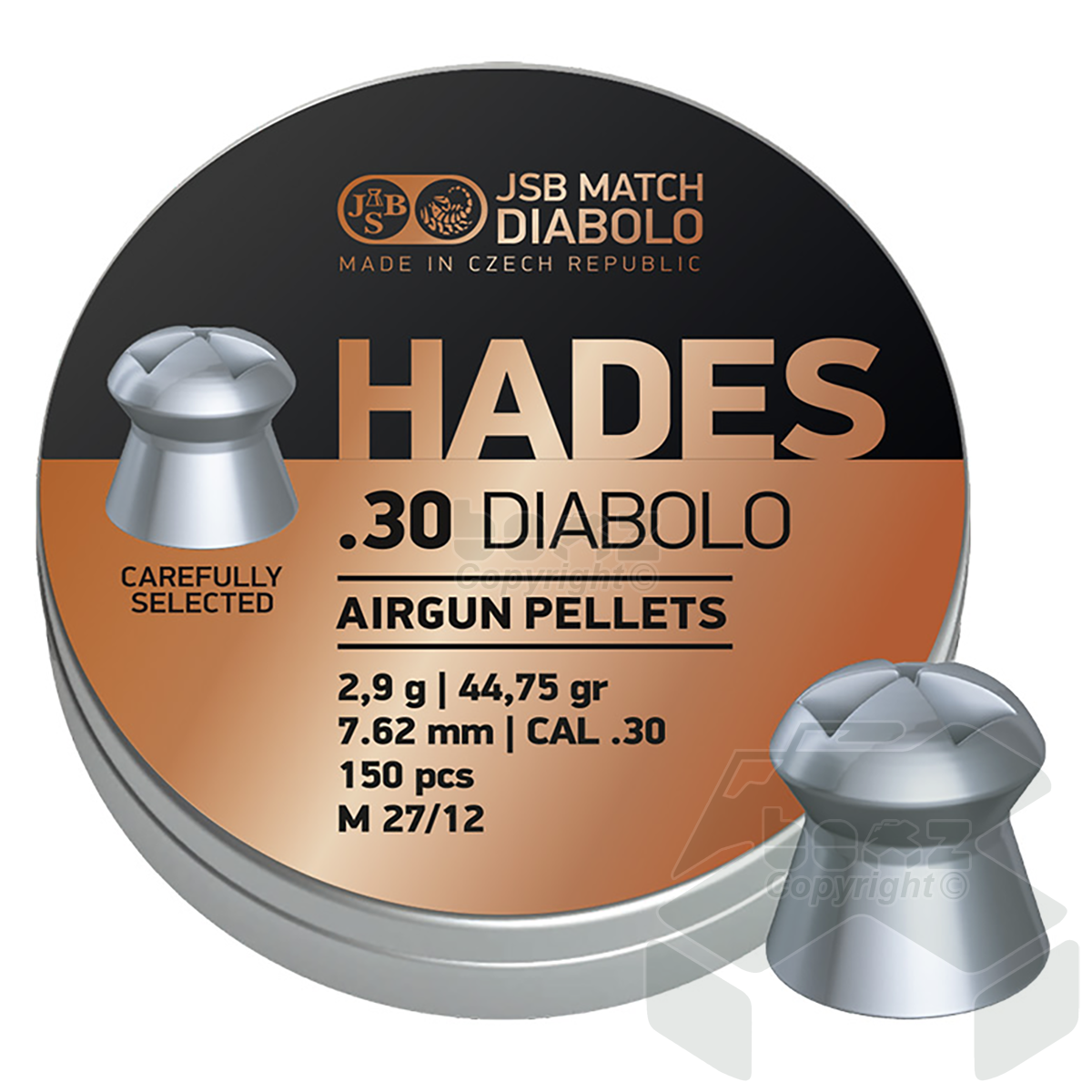 JSB Hades Diabolo Hollow Point Pellets Tin of 150 - 7.62mm .30 Cal