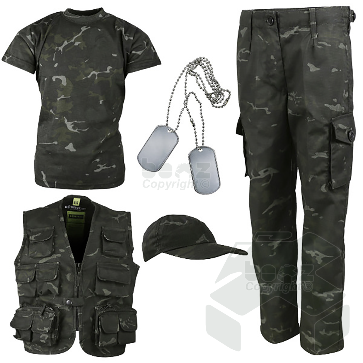 Kombat Kids Camouflage Explorer Army Kit - BTP Black