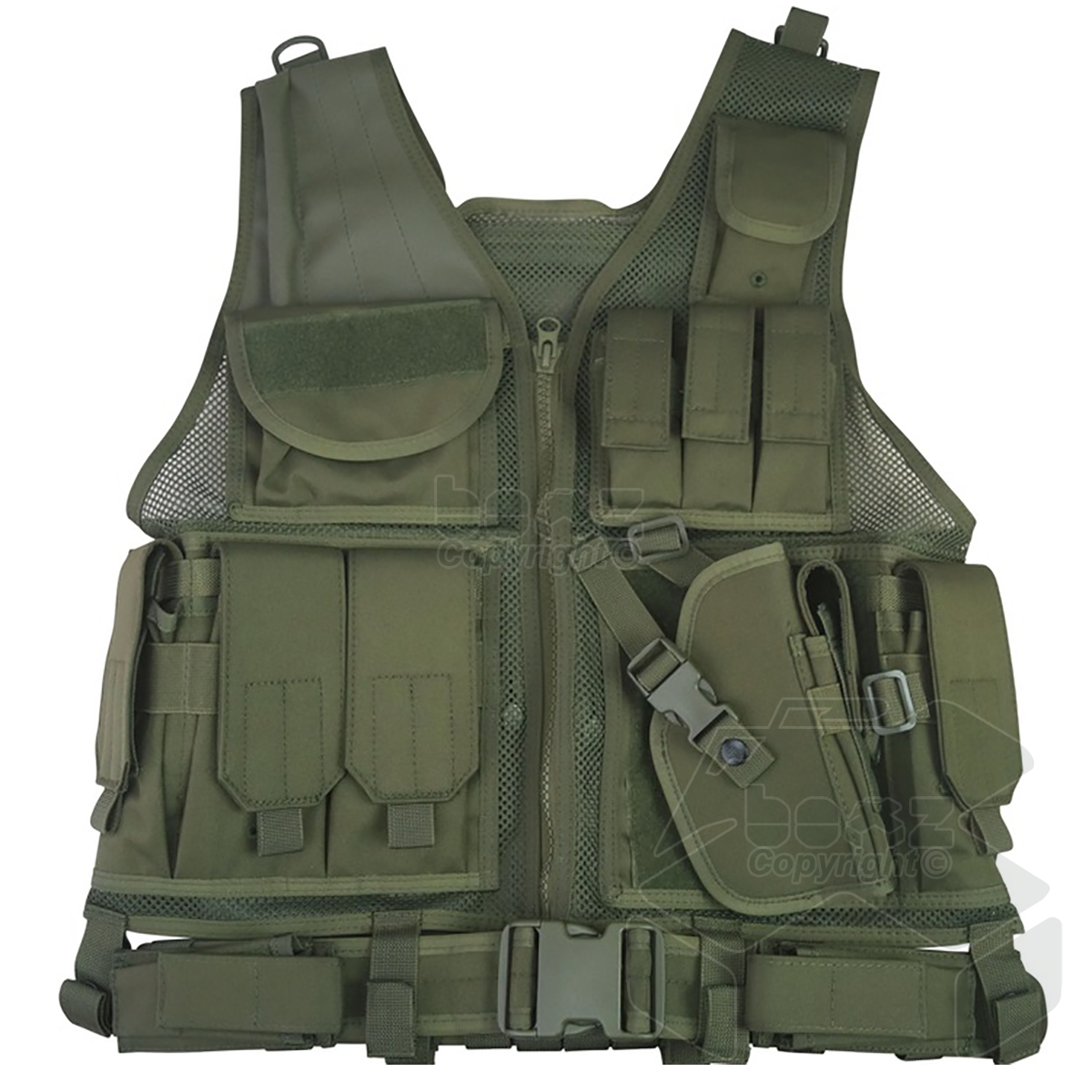 Kombat Cross Draw Tactical Vest - Olive Green