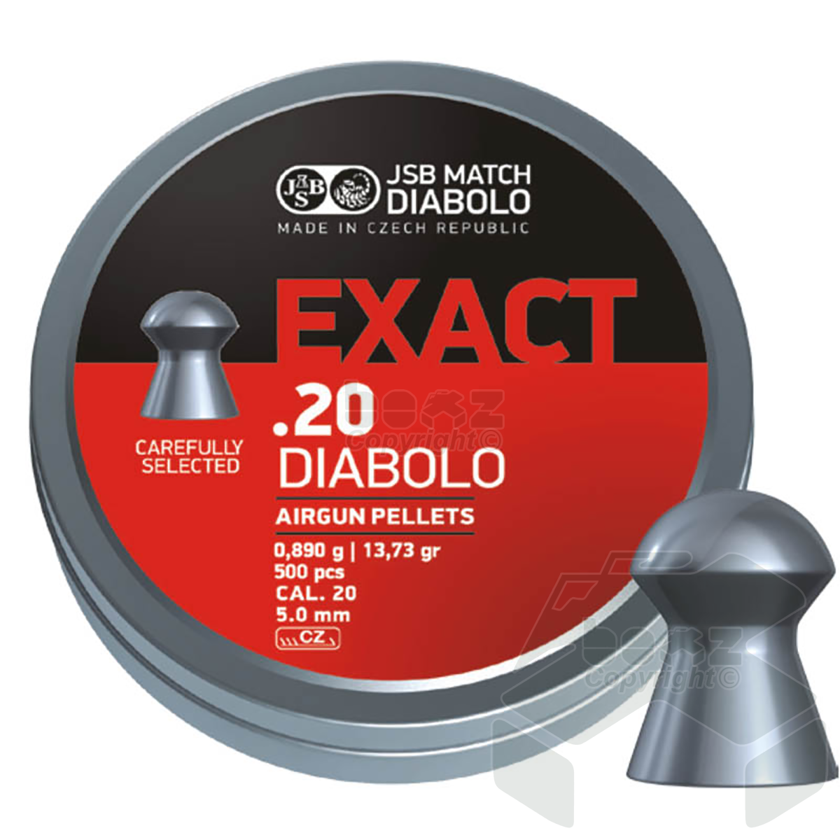JSB Exact Diabolo Domed Pellets Tin of 500 - 5.00mm .20 Cal