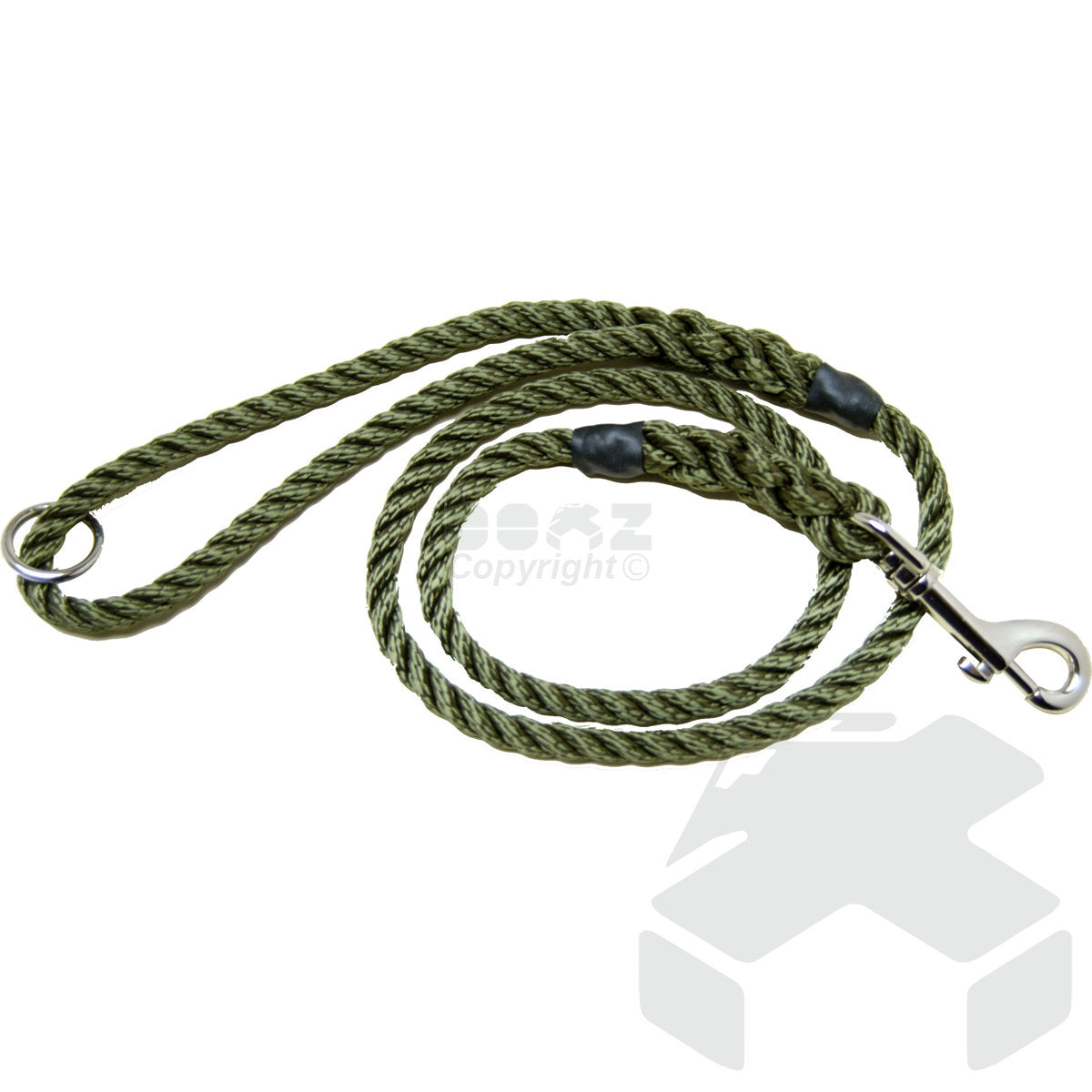 Bisley Clip Ring Lead - Rope Dog Lead - Green