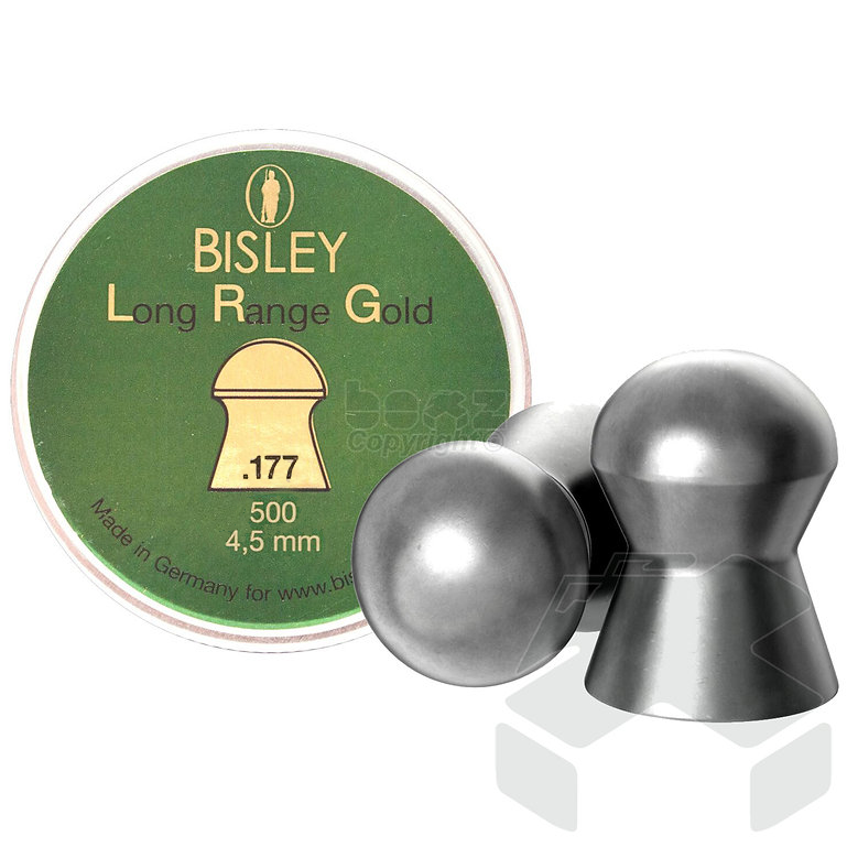 Bisley Long Range Gold (LRG) Pellets Domed Tin of 500 - 4.52mm .177 Cal