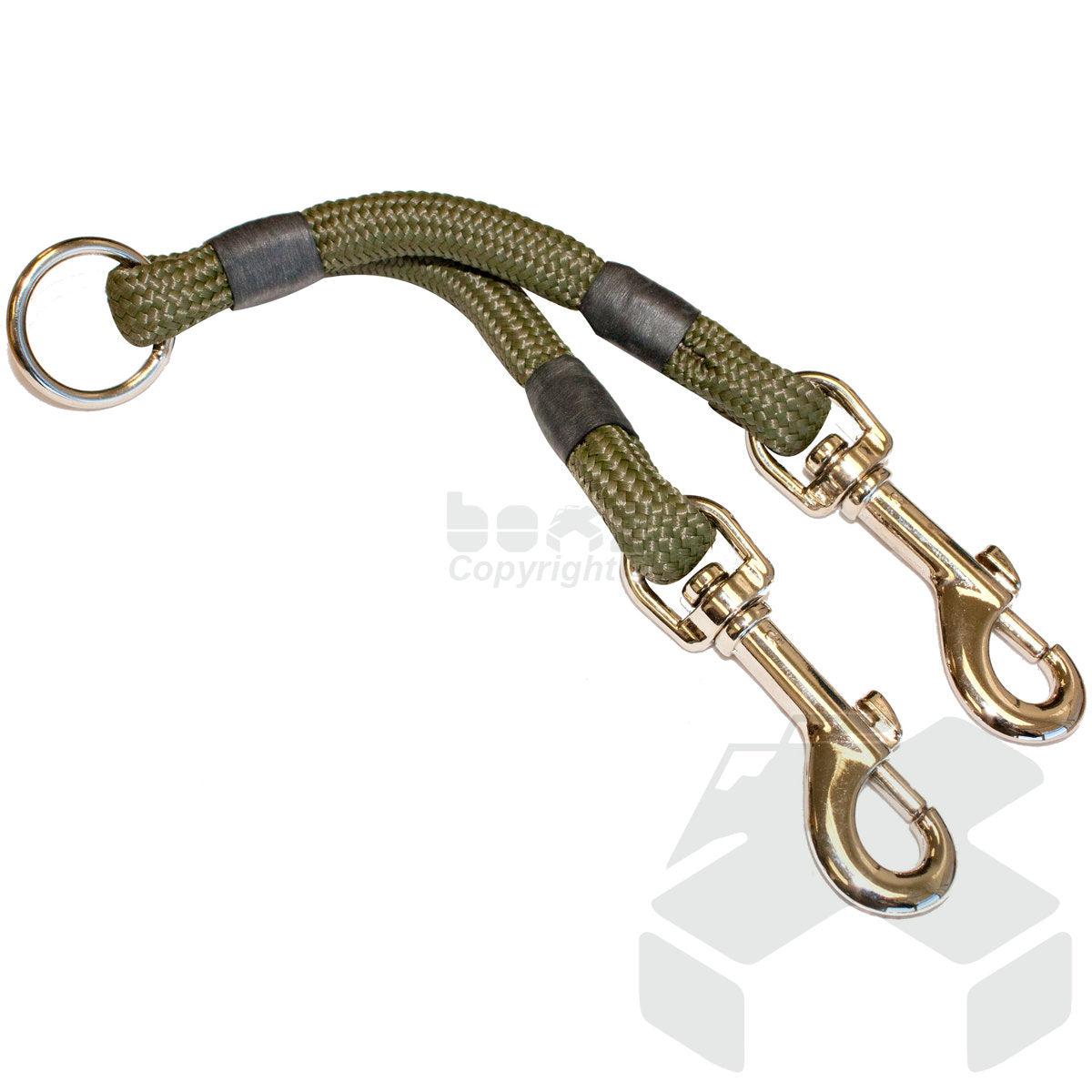 Bisley Double Clip Brace Dog Lead - Two Dog 12" Attachment - Green