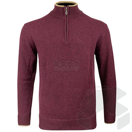 Jack Pyke Ashcombe 100% Lambswool Zipknit Plum