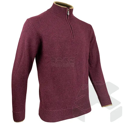 Jack Pyke Ashcombe 100% Lambswool Zipknit Plum