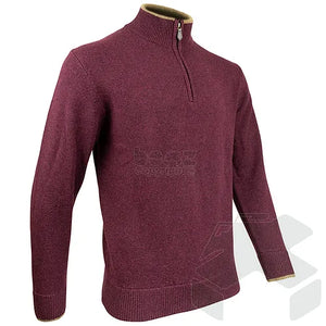 Jack Pyke Ashcombe 100% Lambswool Zipknit Plum