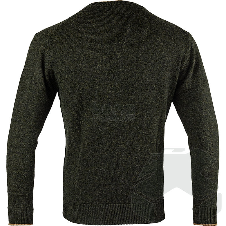 Jack Pyke Ashcombe 100% Lambswool V-Neck Dark Olive