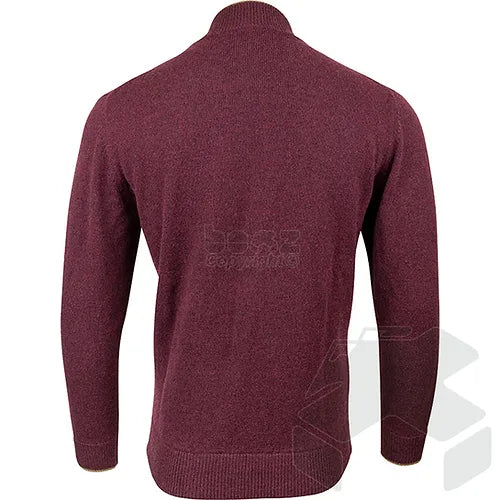 Jack Pyke Ashcombe 100% Lambswool Zipknit Plum