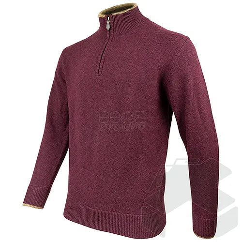 Jack Pyke Ashcombe 100% Lambswool Zipknit Plum