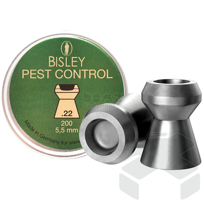 Bisley Pest Control Pellets Hollow Flat Tin of 200 - 5.52mm .22 Cal