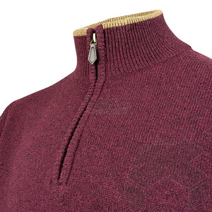 Jack Pyke Ashcombe 100% Lambswool Zipknit Plum