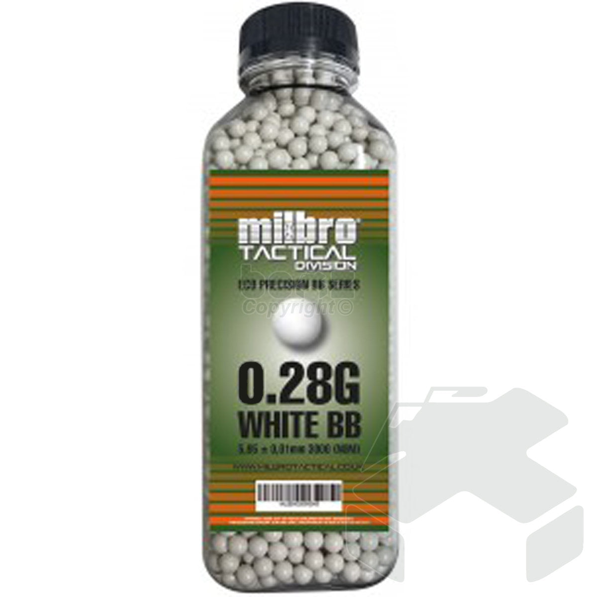Milbro Tactical Division 0.28G 6mm Bio BB 3000 Pcs Bottle - White