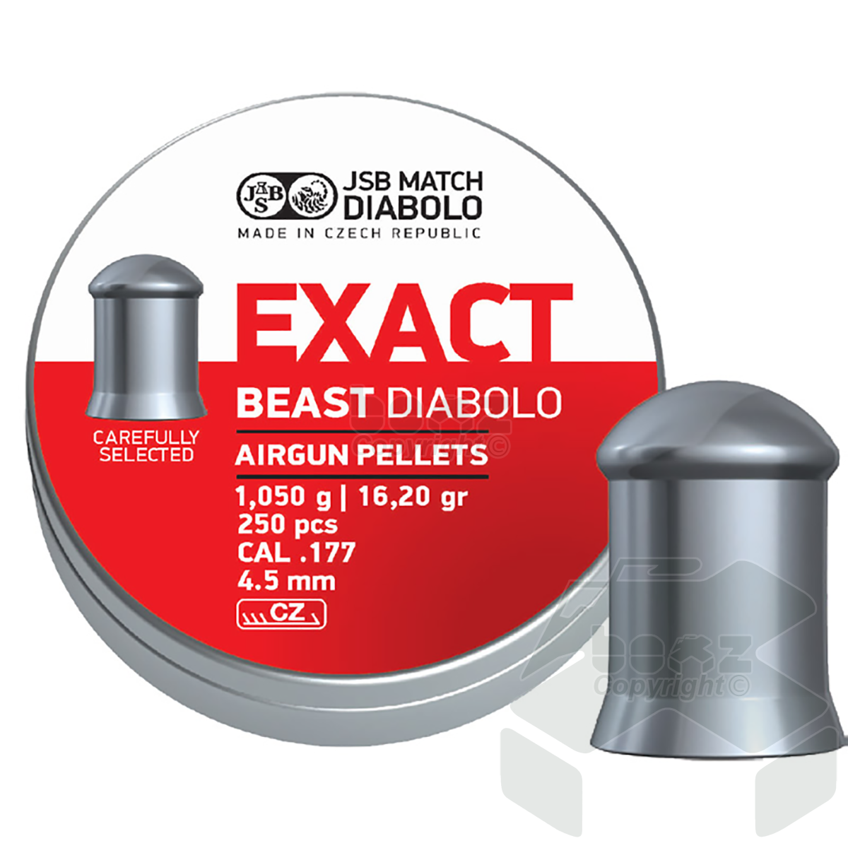 JSB Exact Beast Diabolo Domed Pellets Tin of 250 - 4.52mm .177 Cal