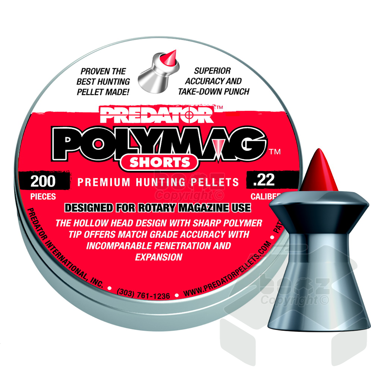 JSB Predator Polymag Short (Prometheus) Pellets Tin of 200 - 5.50mm .22 Cal
