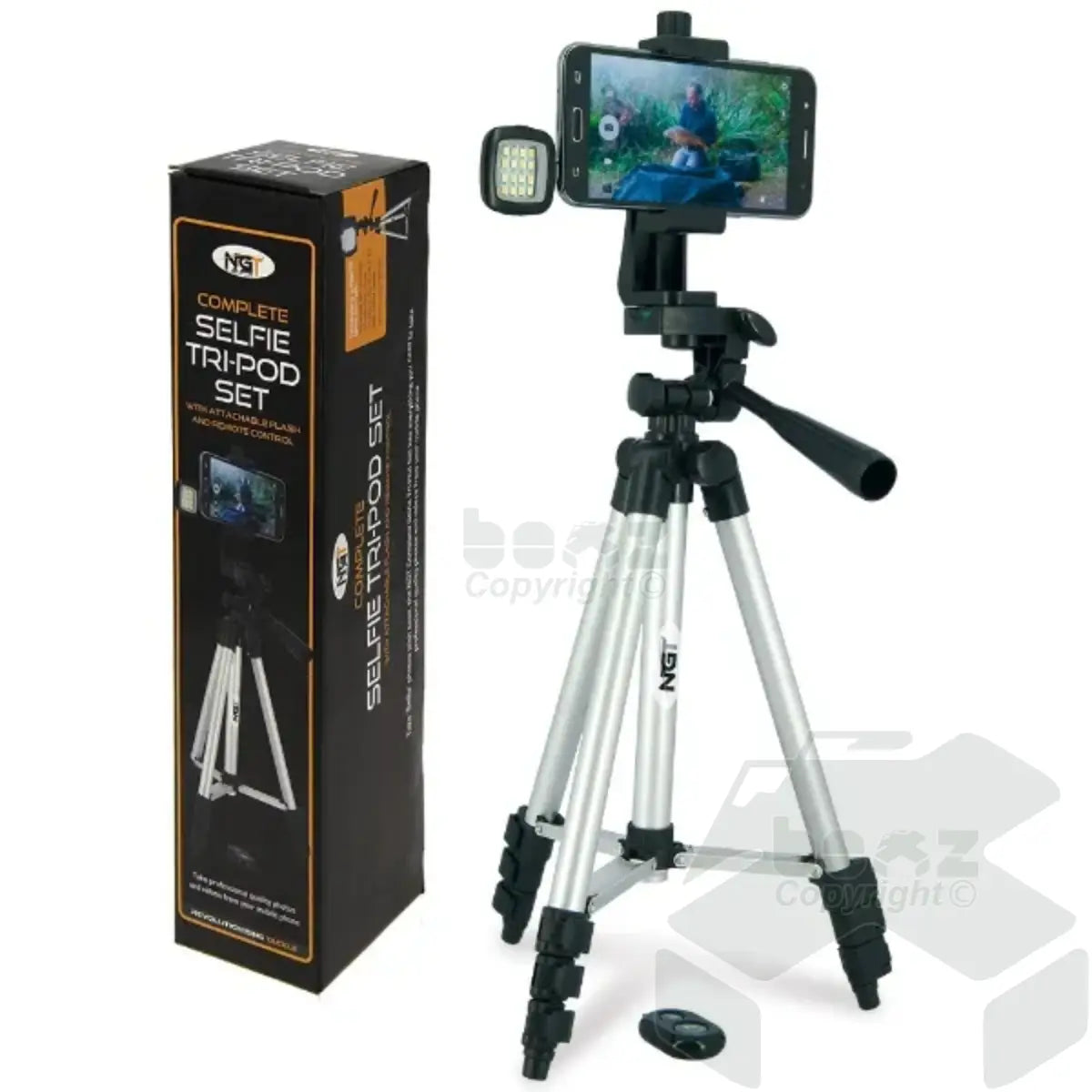 NGT Anglers Selfie Tripod - Includes Light and Remote