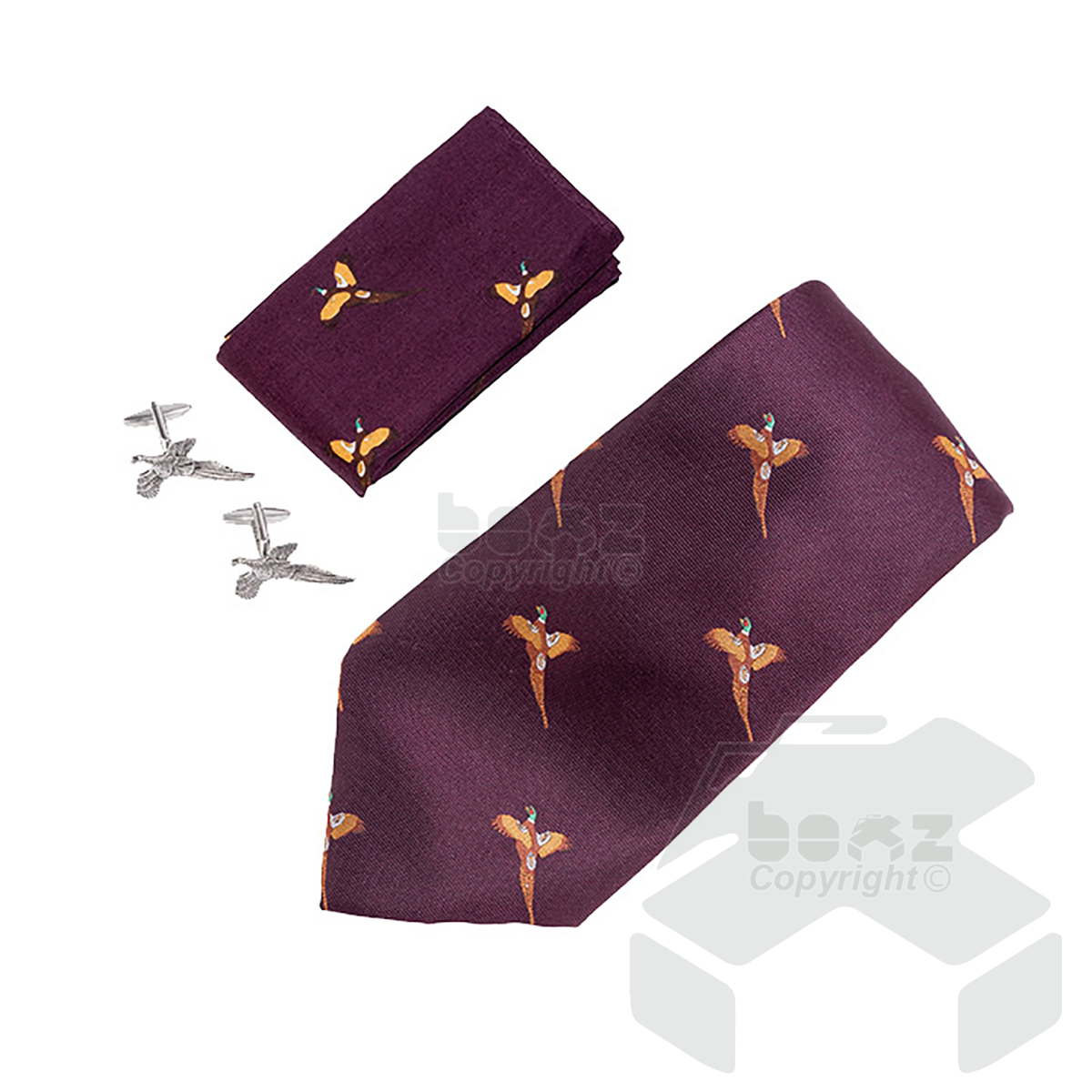 Jack Pyke Tie, Hanky and Cufflinks Gift Set Pheasant