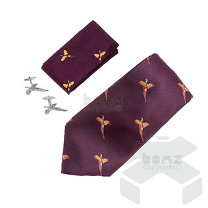 Jack Pyke Tie, Hanky and Cufflinks Gift Set Pheasant