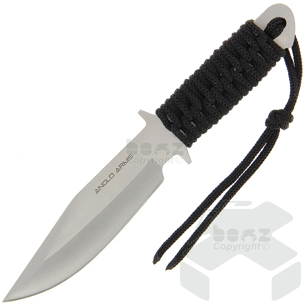Anglo Arms Fixed Blade Knife 081 - Black Laced Knife with Sheath (081)