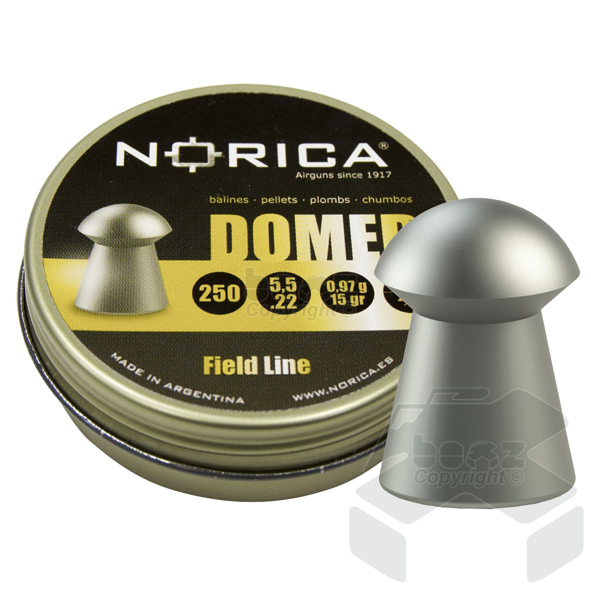Norica Domed Pellets Tin of 250 - 5.50mm .22 Cal