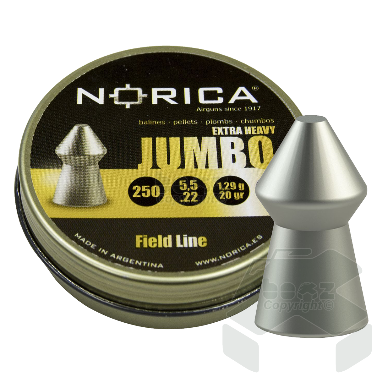 Norica Jumbo Extra Heavy Pellets Tin of 250 - 5.50mm .22 Cal