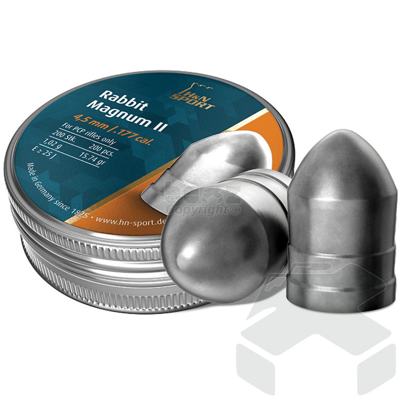 H&N Rabbit Magnum 2 Semi Pointed Pellets Tin of 200 - 4.50mm .177 Cal
