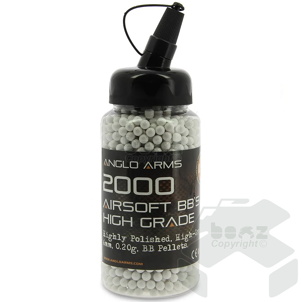 Anglo Arms BB's - 2000pcs, 0.20g Polished BB's in Speedloader