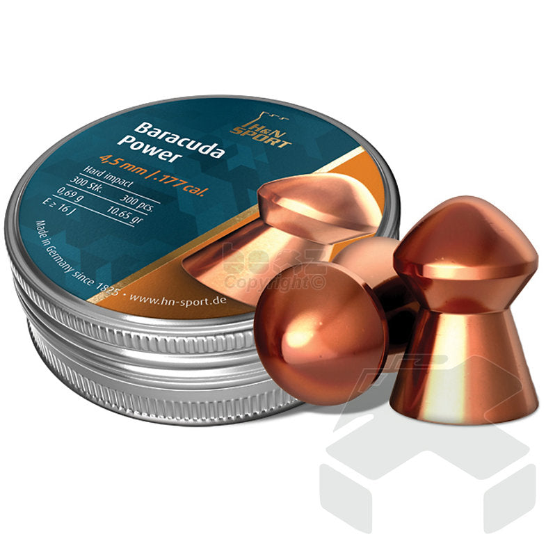 H&N Baracuda Power Pellets (Copper) Tin of 300 - 4.50mm .177 Cal