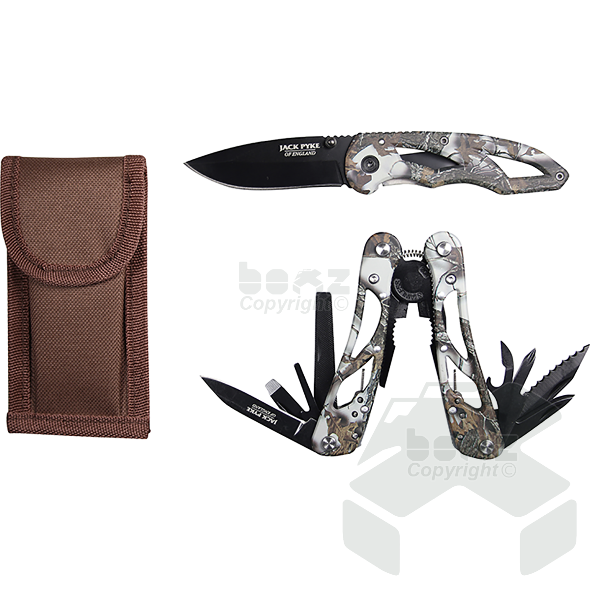 Jack Pyke Camo Multi Tool And Knife Set