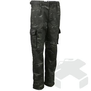 Kombat Kids Black Camouflage Military Combat Trousers - BTP Black