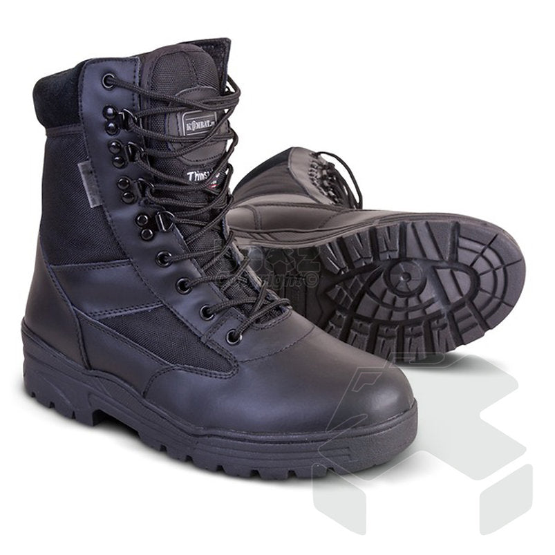 Kombat Patrol Boot - Half Leather/Half Nylon - Black
