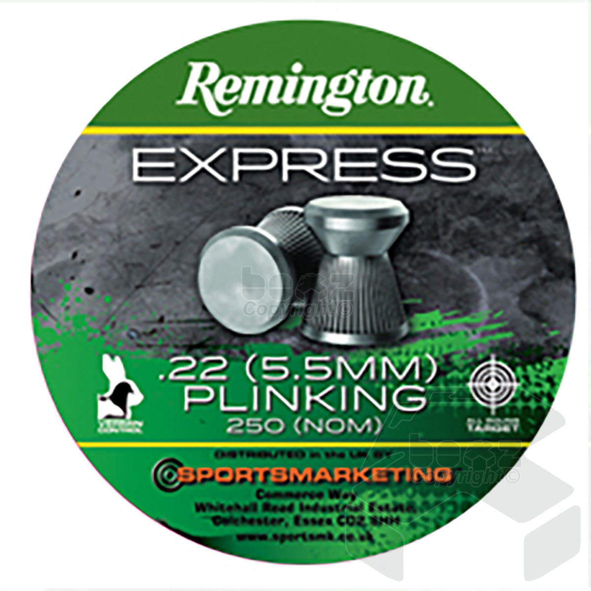 Remington Express FlatHead Plinking Tin of 500 - 5.5mm - 12.81 Grains - .22 Cal