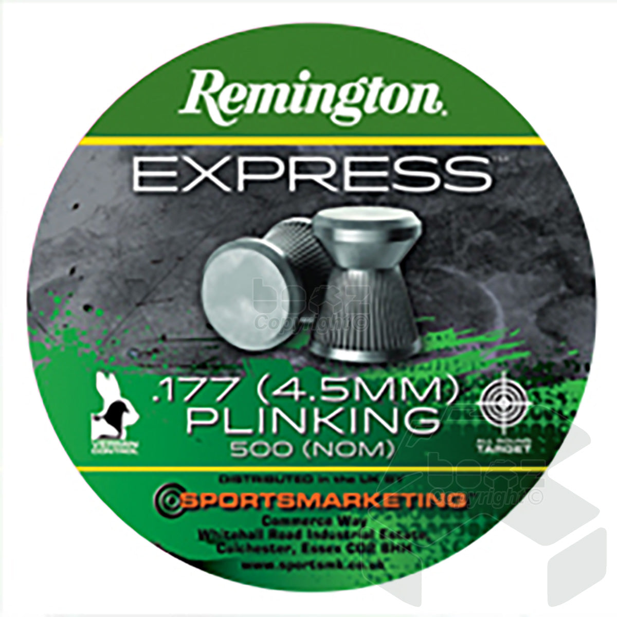 Remington Express FlatHead Plinking Tin of 500 - 4.5mm - 7.25 Grains - .177 Cal