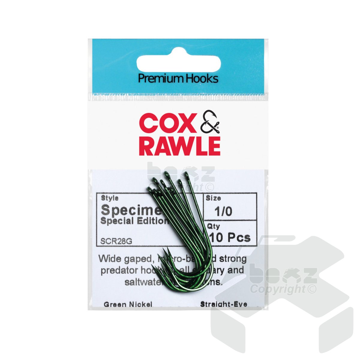 Cox & Rawle Specimen Green Hooks