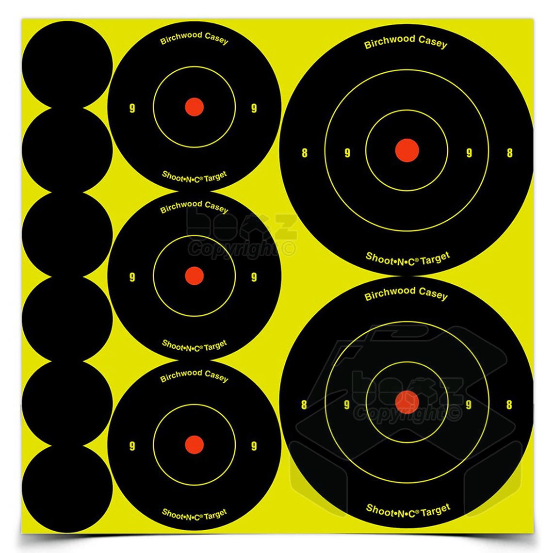 Birchwood Casey Shoot-N-C Targets Mixed Pack 12 x 60, 2" x 30 and 3" x 20