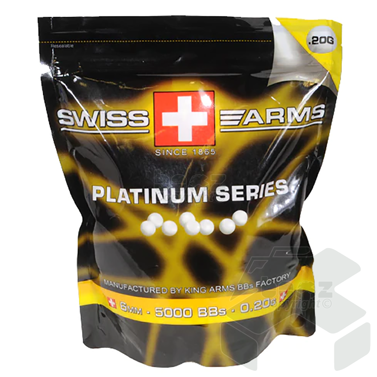 Swiss Arms Platinum Series BB's 0.20g White BBs 1kg 5000pk