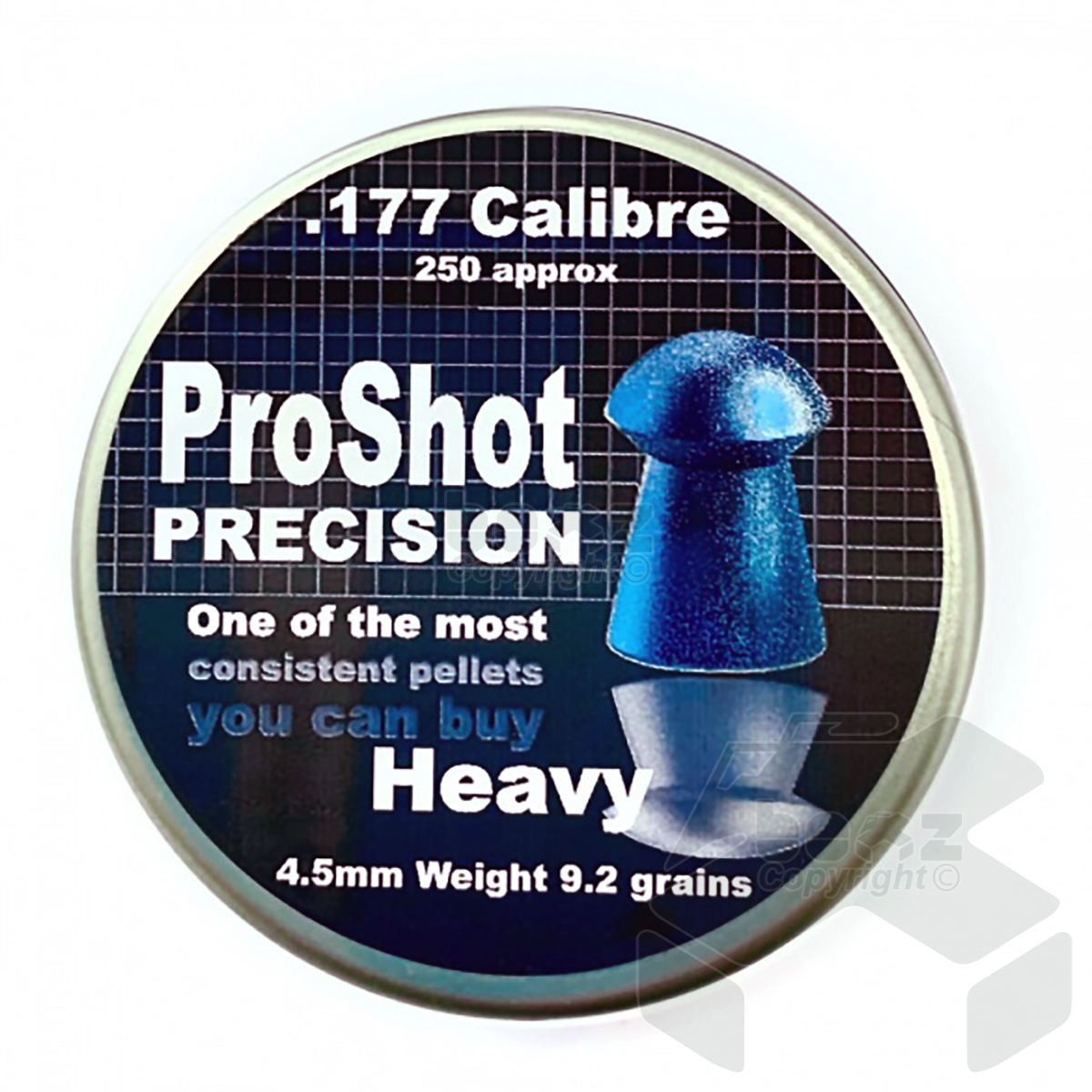 Proshot Precision Heavy Domed Pellets Tin of 250 or 500 - 4.50mm .177 Cal