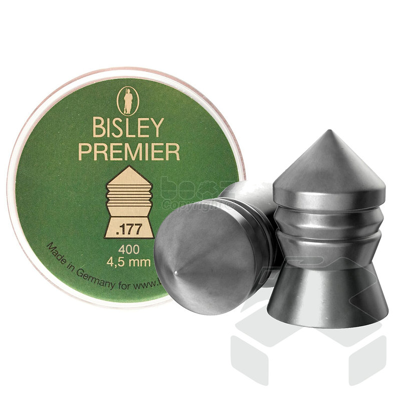 Bisley Premier Pellets Pointed Tin of 400 - 4.52mm .177 Cal