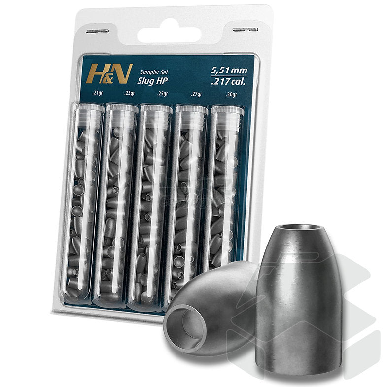 H&N Slug HP Pellets Sample Pack - 5.51 or 5.53mm .22 Cal