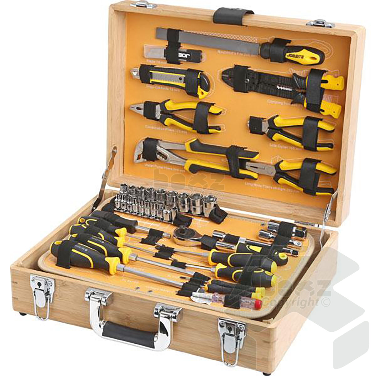 Jobsite 108pcs Set Bamboo Tool Box