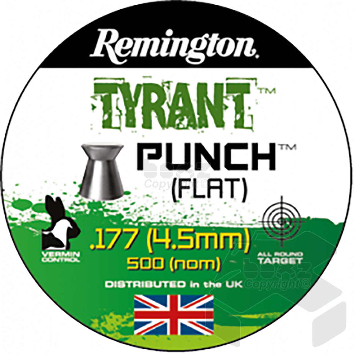 Remington Tyrant Punch  Tin of 500 - 4.5mm - 7.56 Grains - .177 Cal