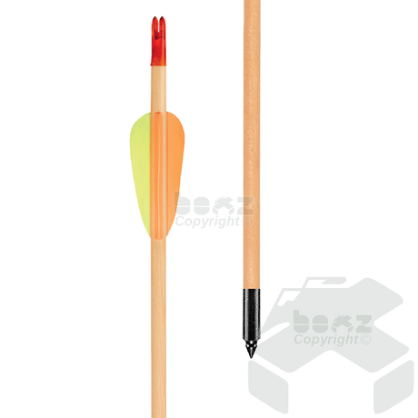 EK Archery Target Wooden Arrow (Black Point) - Pack of 5