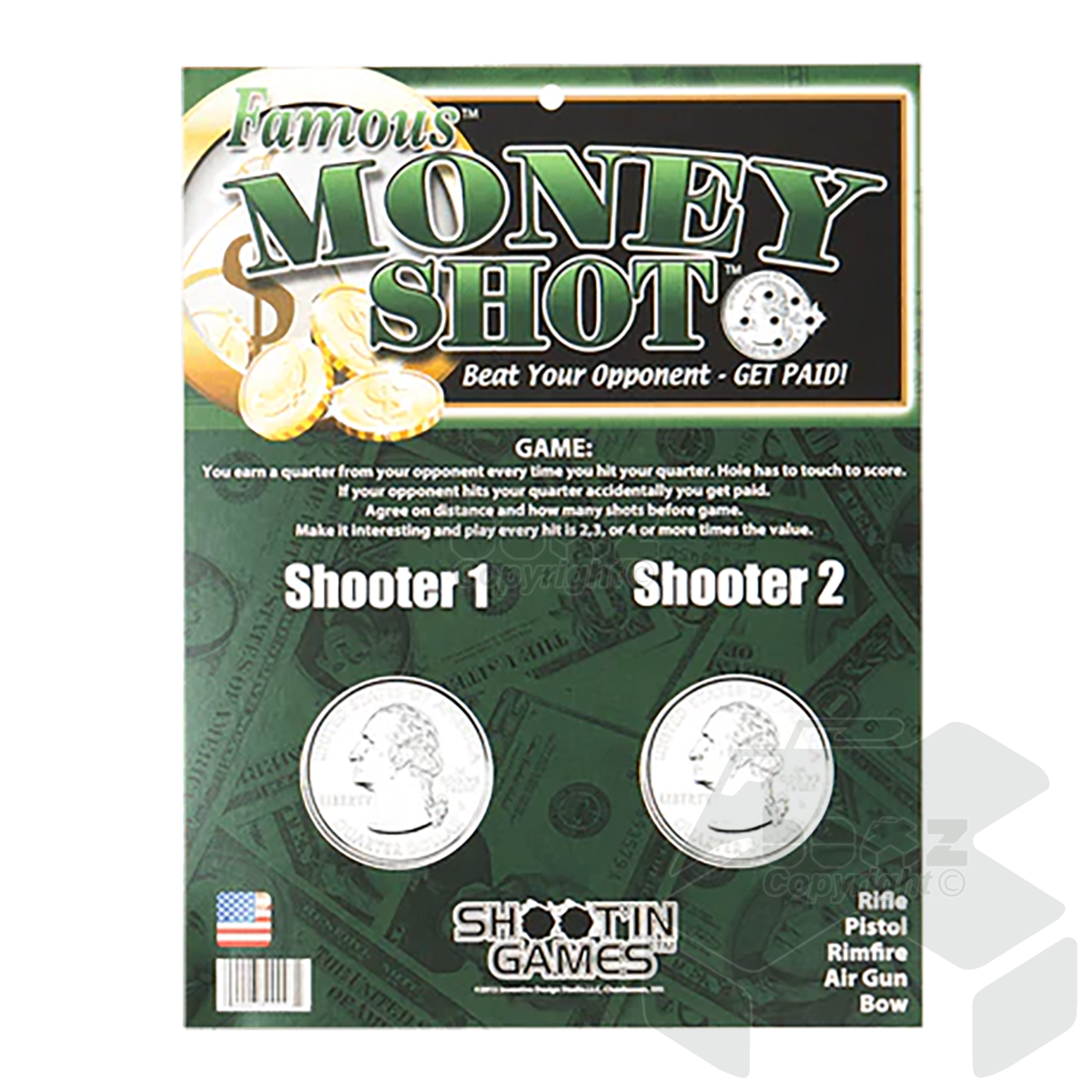 Woody's Famous Money Shot Airgun Target - Two Sizes Available